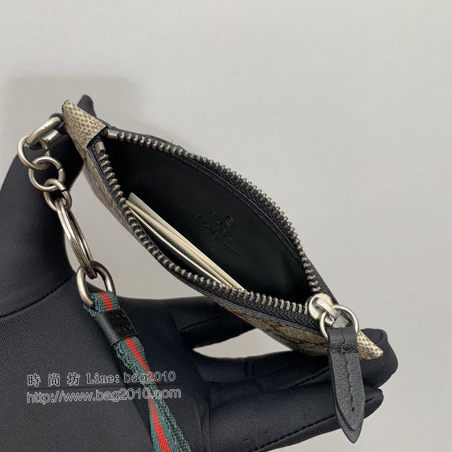 Gucci男包 古驰蛇印花图案拉链卡包零钱包 Gucci手拿零钱包 523903  gdj1565